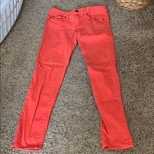 J crew toothpick denim in orange size 24